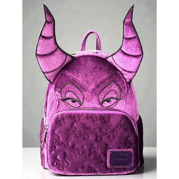 Loungefly Disney Maleficent Mini Backpack – Velvet Purple Villain Cosplay - NWT - Picture 3 of 5
